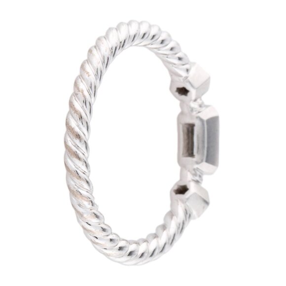 DAVID YURMAN 18K 750 WHITE GOLD DIAMOND NOVELLA STACK BAND RING - Picture 7 of 11